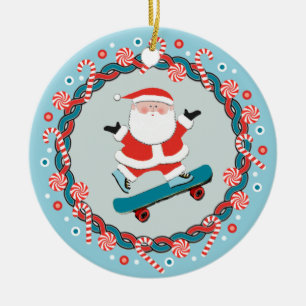 Skateboard Semesterpresent Keramisk Juldekoration