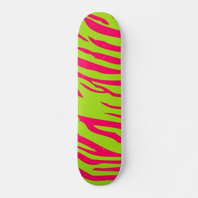 Skateboard shock rosa i Lime Zebra tryck Old schoo (Framsida)