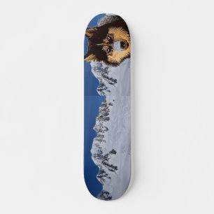Skateboard siberian husky