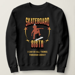 SKATEBOARD SISTA Afro Skateboarding Christian T Shirt