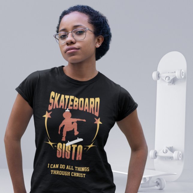SKATEBOARD SISTA Afro Skateboarding eget namn T Shirt (Skapare uppladdad)