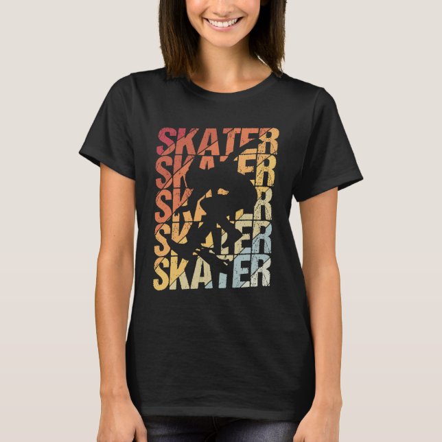 Skateboard skateboardåkning skate långtradare vint t shirt (Framsida)