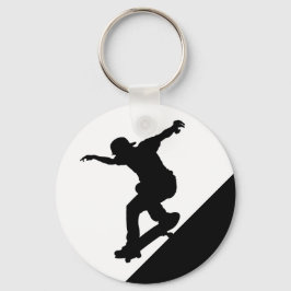 Skateboard Skateboarding Roligt Silhouette Nyckelring