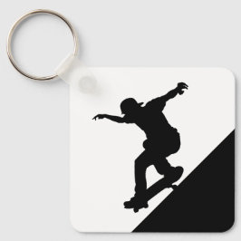 Skateboard Skateboarding Roligt Silhouette Nyckelring