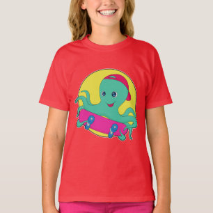 Skateboard Skater av bläckfisk T Shirt