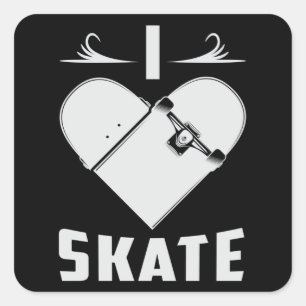 Skateboard Skater Kickflip Skate Skate Gift Idea Fyrkantigt Klistermärke
