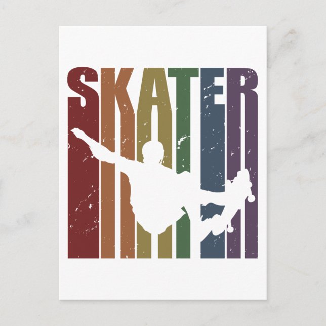 Skateboard Skater Skate Skateboarder Skateboarding Vykort (Framsida)