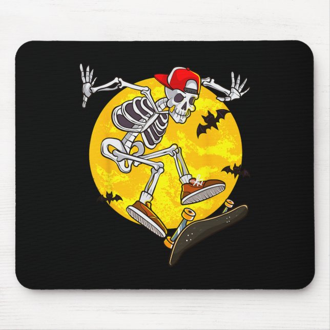 Skateboard Skeleton Funny Halloween Costume Skate Musmatta (Framsidan)