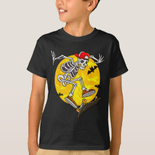 Skateboard Skeleton Funny Halloween Costume Skate T Shirt