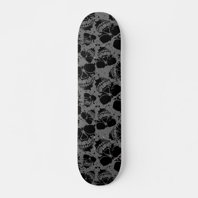Skateboard Skull mönster_black och white (Framsida)