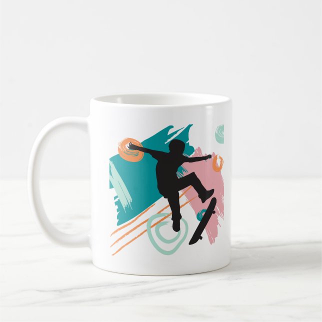 Skateboard Småbarn T-shirt Kaffemugg (Vänster)