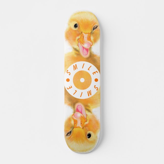 Skateboard Smile Funny Gift lycklig Gult (Framsida)