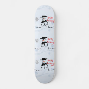 Skateboard snögubbe