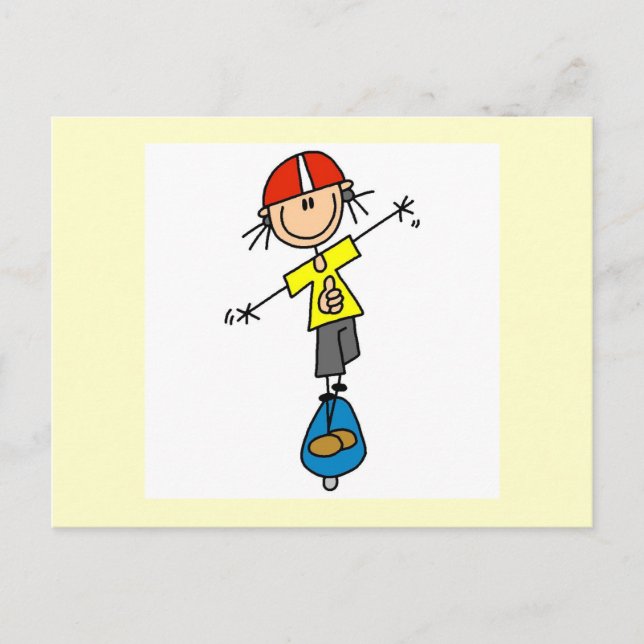Skateboard Stickfigur Vykort (Framsida)