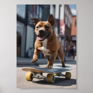 Skateboard Stunt: En stab vid förflyttning Poster