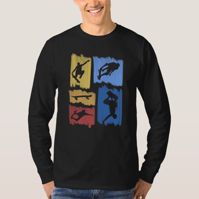 Skateboard Stunts Variation Skater T Shirt (Framsida)
