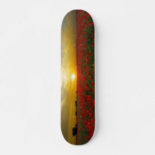 Skateboard Sunset på Poppy Fält Bräda 20 Cm