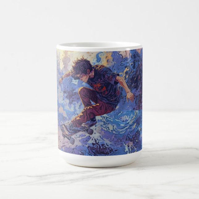 Skateboard Surfing - Skateboarderdesign Kaffemugg (Center)