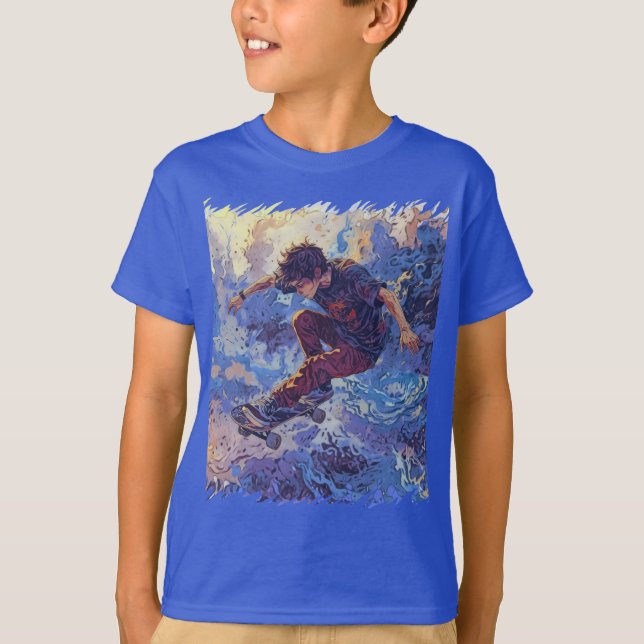 Skateboard Surfing - Skateboarderdesign T Shirt (Framsida)