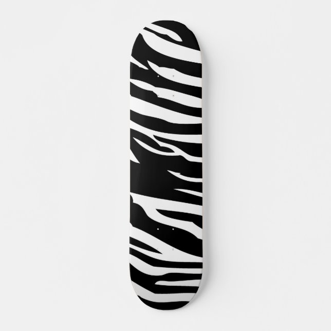 Skateboard, svart och vitt Zebra tryck Old school Skateboard Bräda 21,6 Cm (Framsida)
