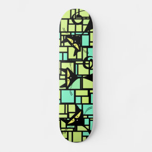 Skateboard svarta katter bräda 19,5 cm