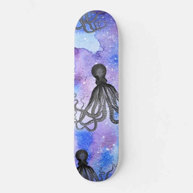 Skateboard - Svartvit bläckfisk (Framsida)