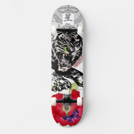 SKATEBOARD TIGER POPPY OCH BUTTERFLY