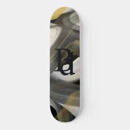 Skateboard Trend Abstrakt Art Black White Guld
