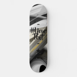 Skateboard Trend Abstrakt Art Black White Guld