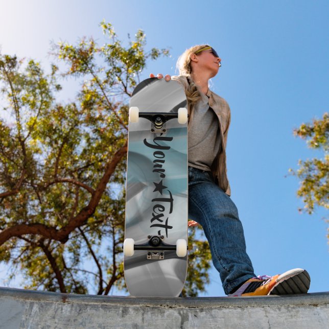 Skateboard Trend Abstrakt Konst Blå Ocean (Utomhus 1)