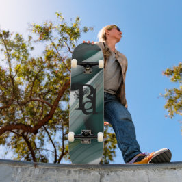Skateboard Trend Abstrakt Konst Svart Vitt Grönt