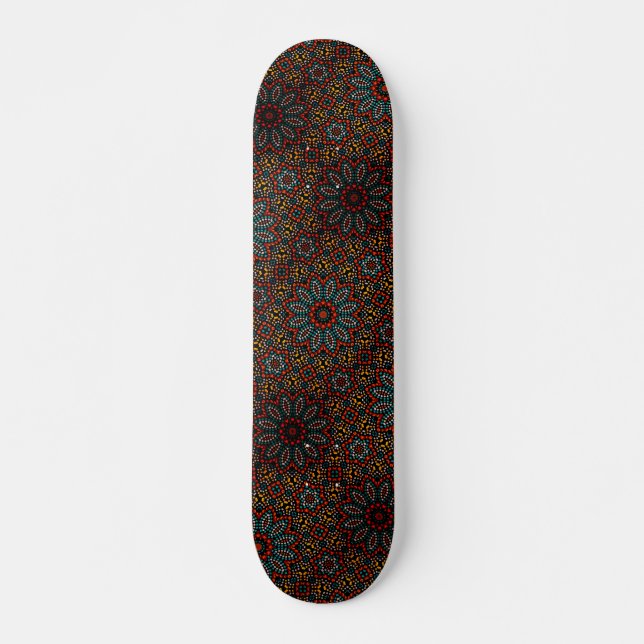 Skateboard Trendig Modern Dot Art Mandala Mönster (Framsida)