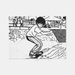 Skateboard-trick - Ung skateboardåkare Fleecefilt