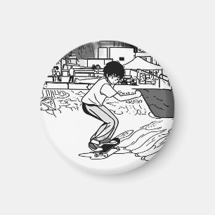 Skateboard-trick - Ung skateboardåkare Magnet