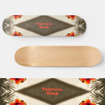 Skateboard Tropical Vibes<br><div class="desc">Känn de tropiska Vibes! Skateboardens ursprung, som inspirerats av att surfa på sidopromenader, surfa, öar och sand, är inbyggda i denna skateboarddesign. Brun med sandtips och orange hibiscus blommor har en hawaiisk ö som känner att det är redo för dig att personifiera med Namn. För en vild- eller konsthyrning är...</div>
