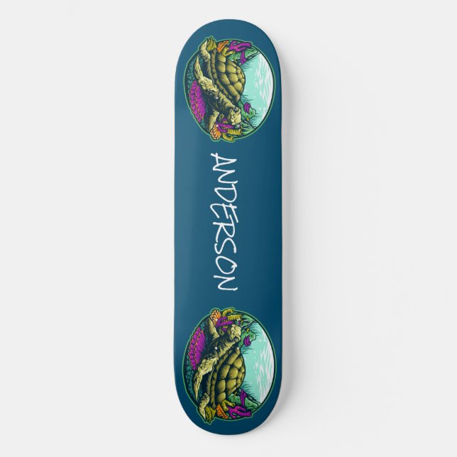 Skateboard Turtle Under Vatten (Framsida)