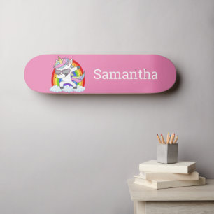 Skateboard Unicorn Rainbow Glitter Sparkles.
