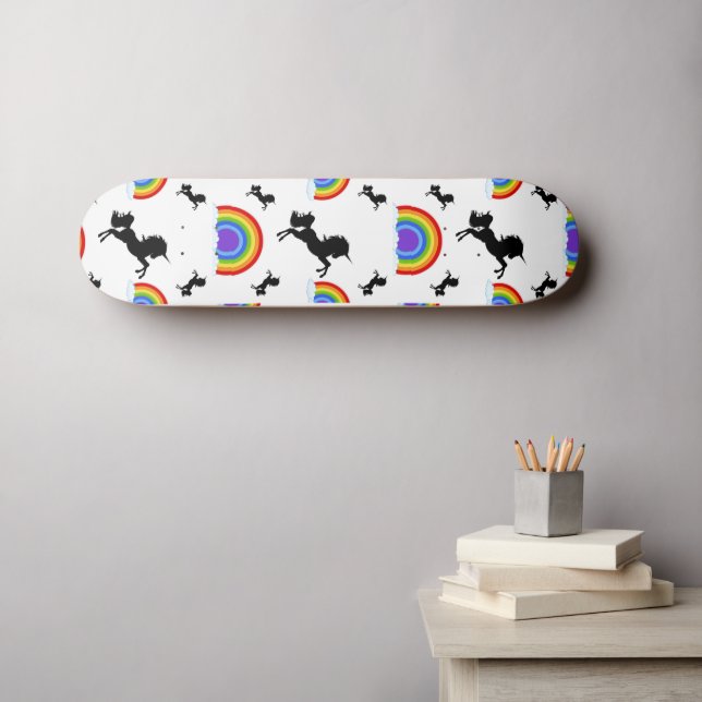 Skateboard Unicorns and Rainbows (Väggkonst (Horz))