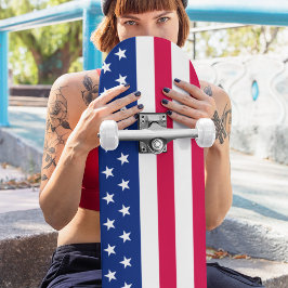 Skateboard USA flagga Rött vitt blått Stars Rand