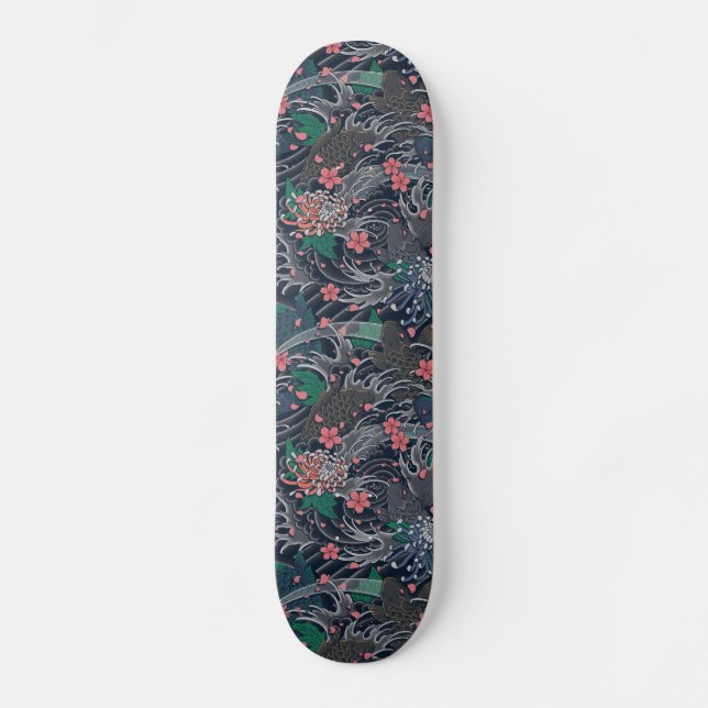 Skateboard vagues japonaise toile imprimé (Framsida)