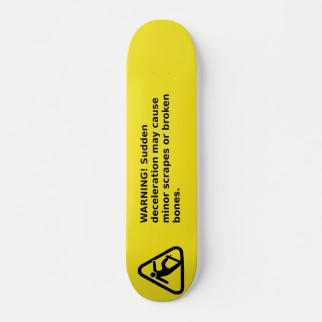Skateboard varningsetikett med piktogram (Framsida)