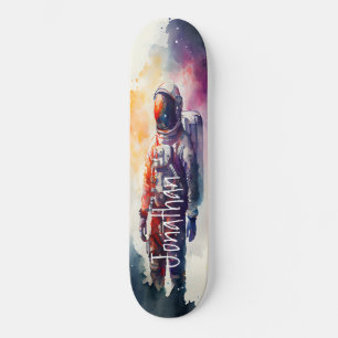 Skateboard Vattenfärg Mars Astronaut