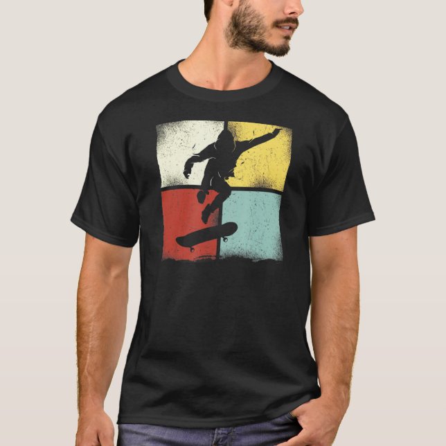 Skateboard Vintage 80S 90S Retro T Shirt (Framsida)