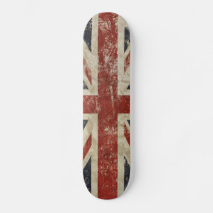 Skateboard - Vintage Faded Union Jack Flagga
