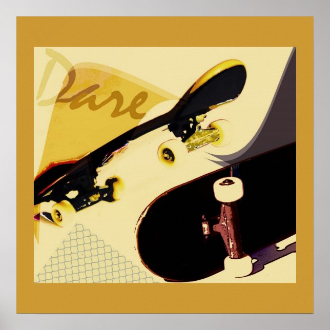 skateboard vintage-formaterad utskrift poster (Framsidan)