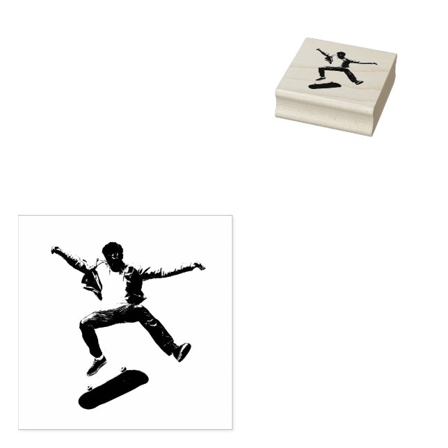 Skateboard vintage frimärke stämpel (Stämplad)