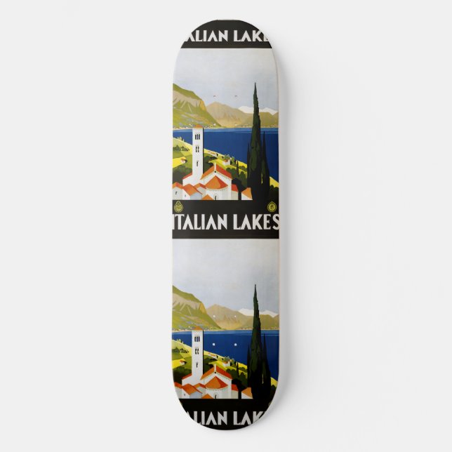 Skateboard vintage resor Italienska Sjöar Italien (Framsida)