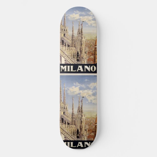 Skateboard vintage resor Milano Italien Bräda 21,5 Cm (Framsida)
