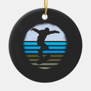 Skateboard Vintage Retro Julgransprydnad Keramik