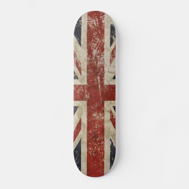 Skateboard - Vintage Urblekt Union Jack-flagga (Framsida)